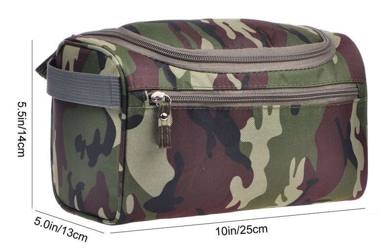 Vercord Mens Toiletry Bag Wash Travel Small Shaving Dop Kit Shower Bathroom Ditty Hygiene Bag Camo Dark Green - Image 3